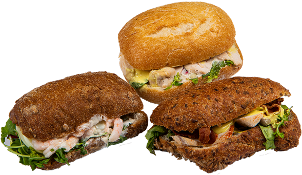 Lækre sandwich m/brød fra eget bageri